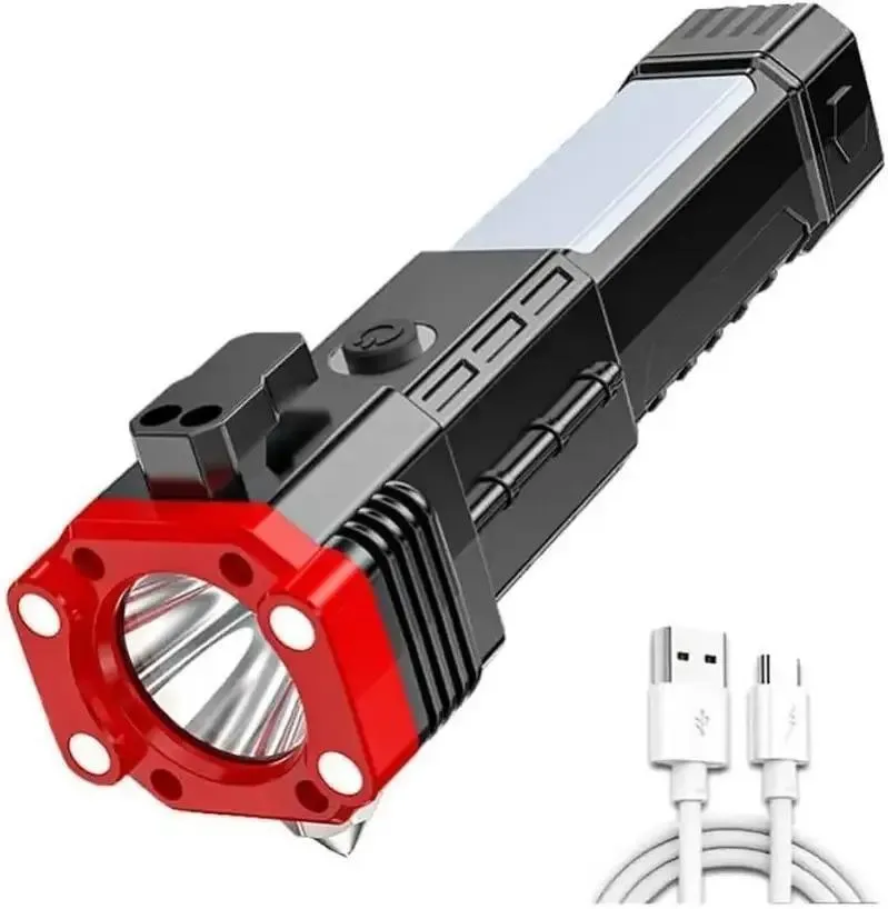 Rechargeable LED Flashlight with Type-C Charging Port Black