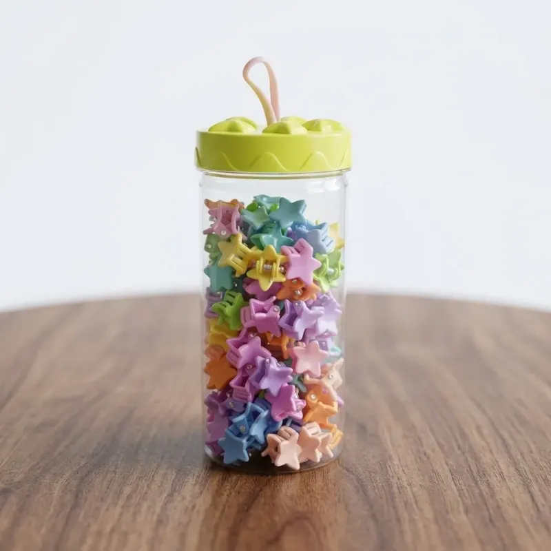 Mini Hair Clips Jar Set for Kids (2 Colors)