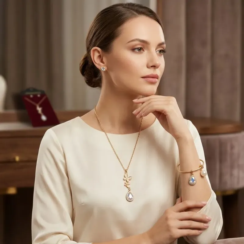 Elegant Gold Plated Fashion Jewelry Combo Set (3 Styles)